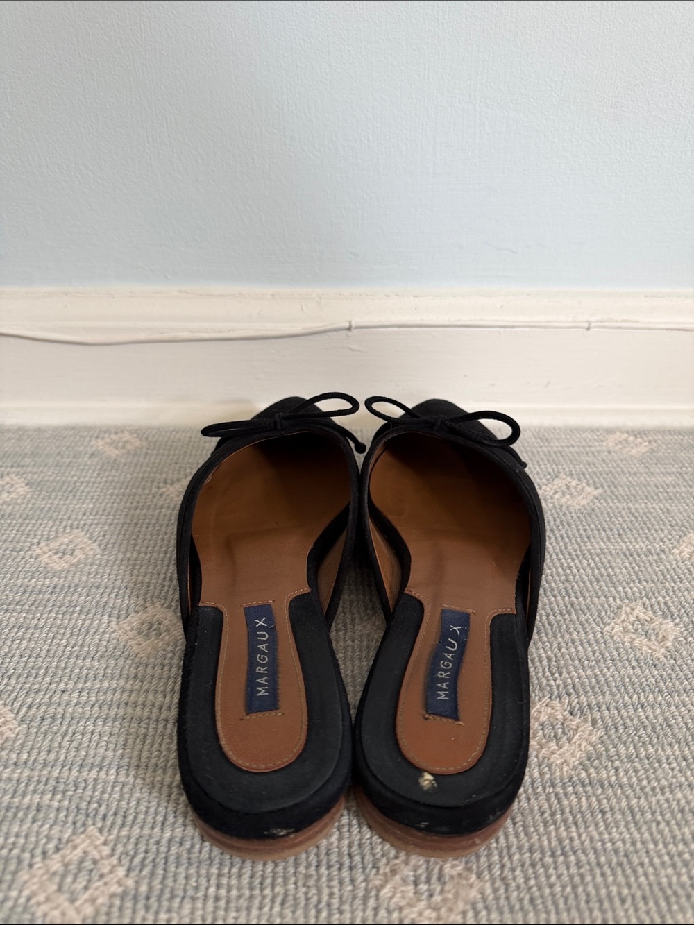 Margaux Black Suede Pointed Toe Bow-Accent Mule - Picture 5 of 8